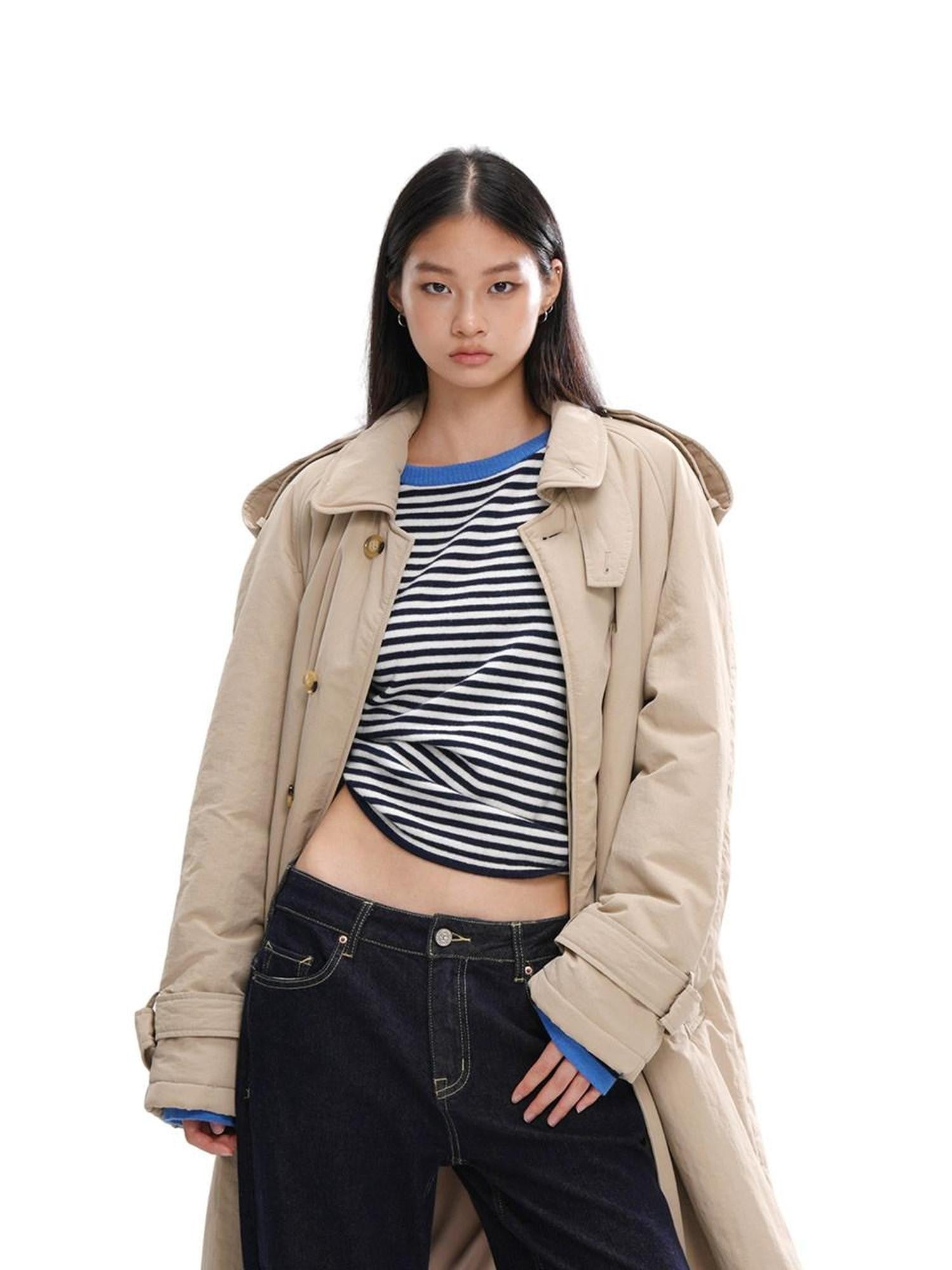 SweetChilling Classic Quilted Single Breasted Mid Length Slim Women&