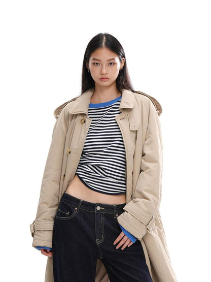 SweetChilling Classic Quilted Single Breasted Mid Length Slim Women&