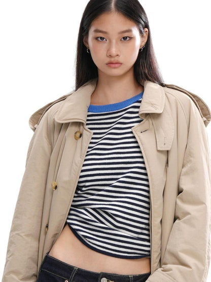 SweetChilling Classic Quilted Single Breasted Mid Length Slim Women&