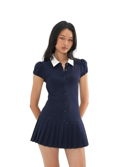 SweetChilling Clean Girl Fake Two Piece Pleated Women&