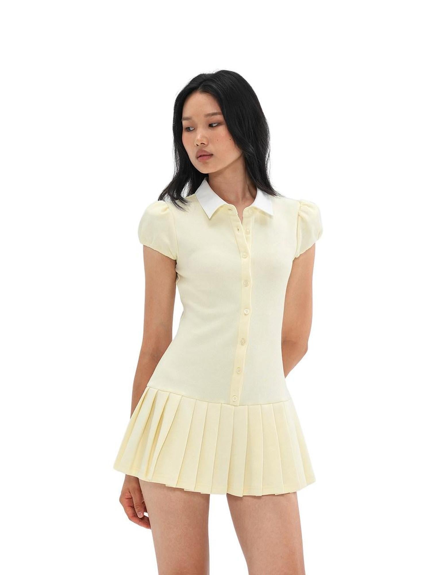 SweetChilling Clean Girl Fake Two Piece Pleated Women&