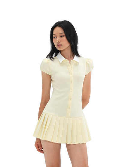 SweetChilling Clean Girl Fake Two Piece Pleated Women&