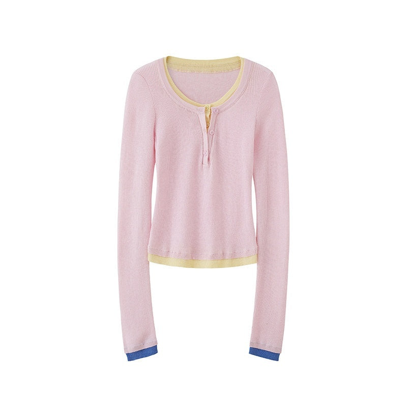 SweetChilling_Colorblock_Layered_Faux_Two_Piece_Knit_Women&