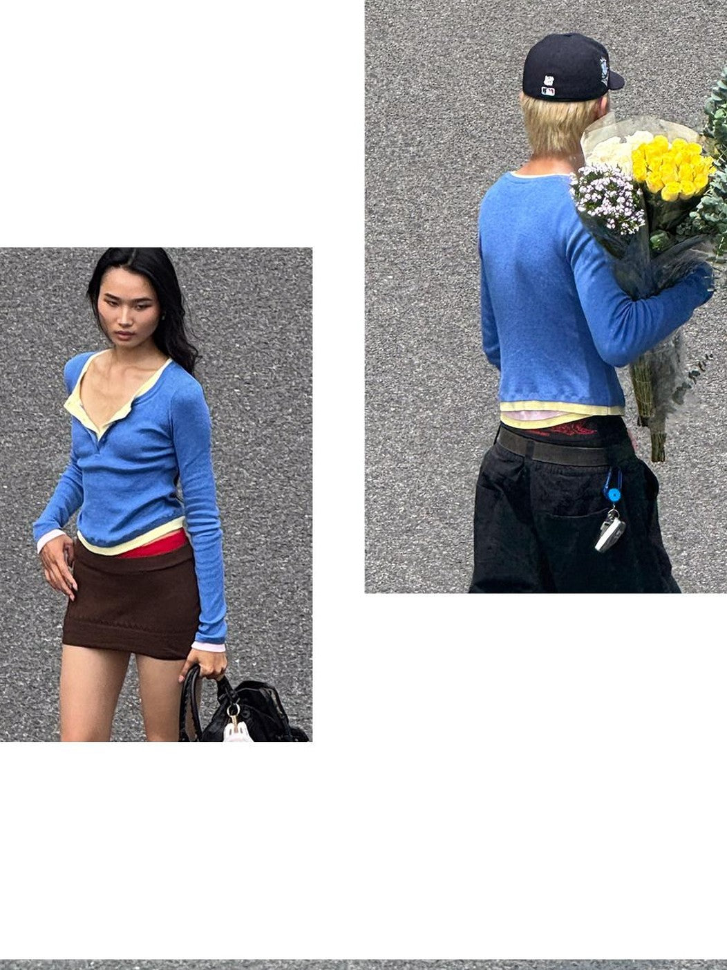 SweetChilling Colorblock Layered Faux Two Piece Knit Women&