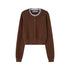 SweetChilling Colorblock Long Sleeve Cardigan Vest Women&