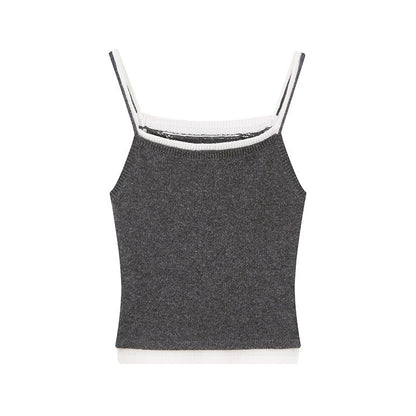 SweetChilling Colorblock Long Sleeve Cardigan Vest Women&