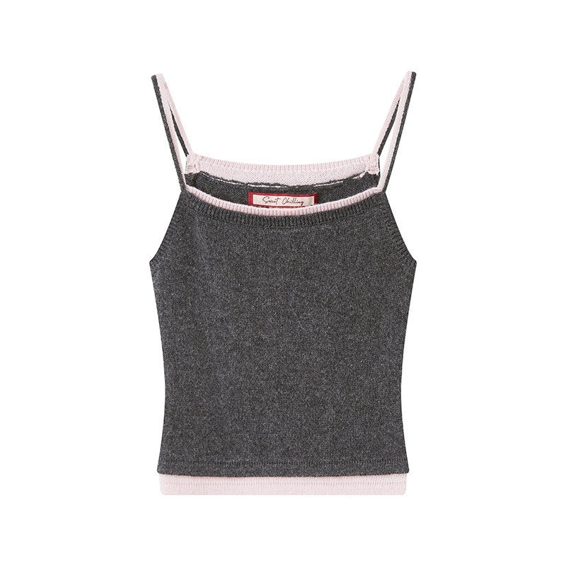 SweetChilling Colorblock Long Sleeve Cardigan Vest Women&