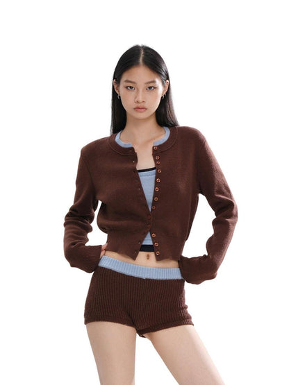 SweetChilling Colorblock Long Sleeve Cardigan Vest Women&