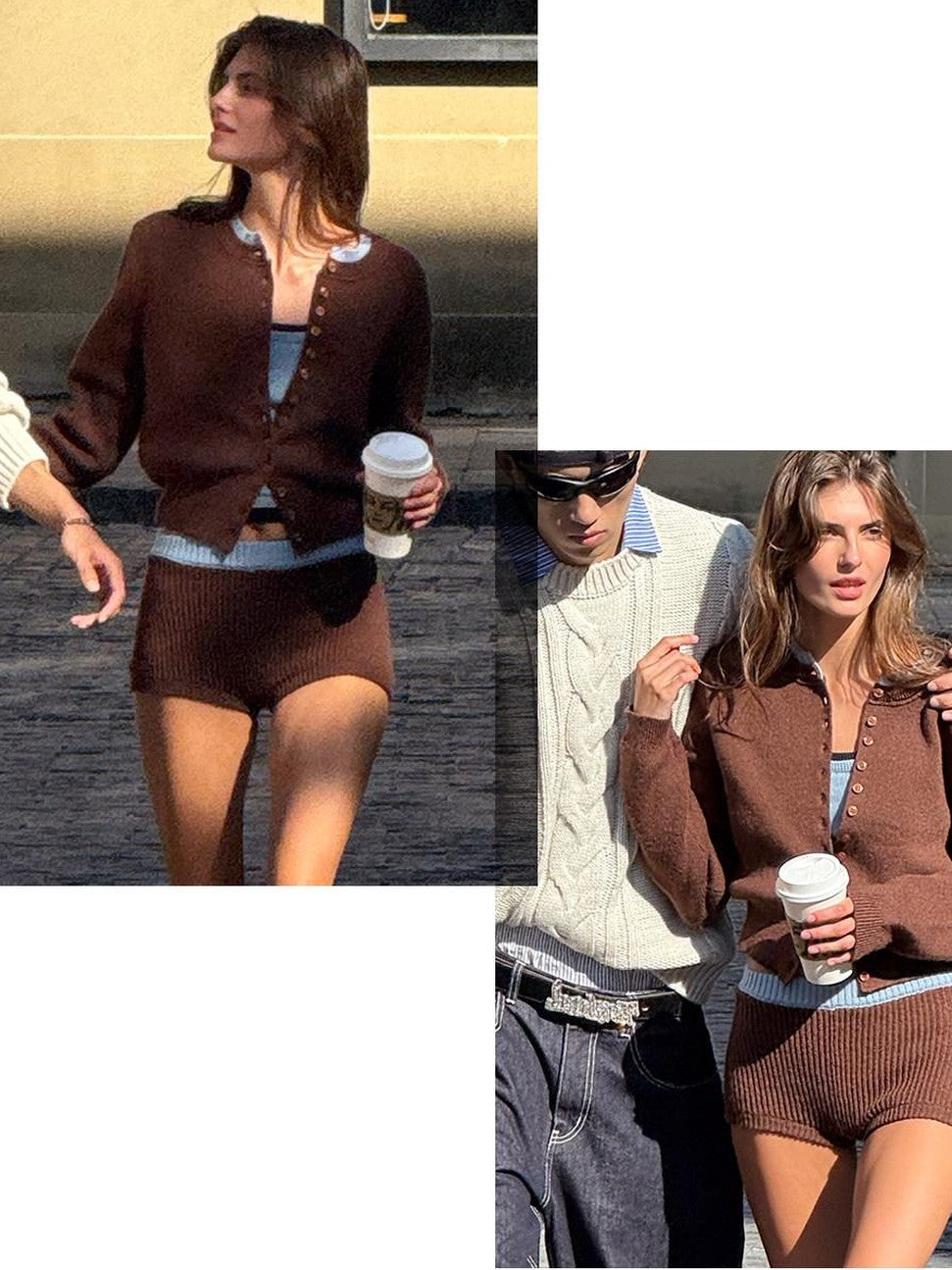SweetChilling Colorblock Long Sleeve Cardigan Vest Women&