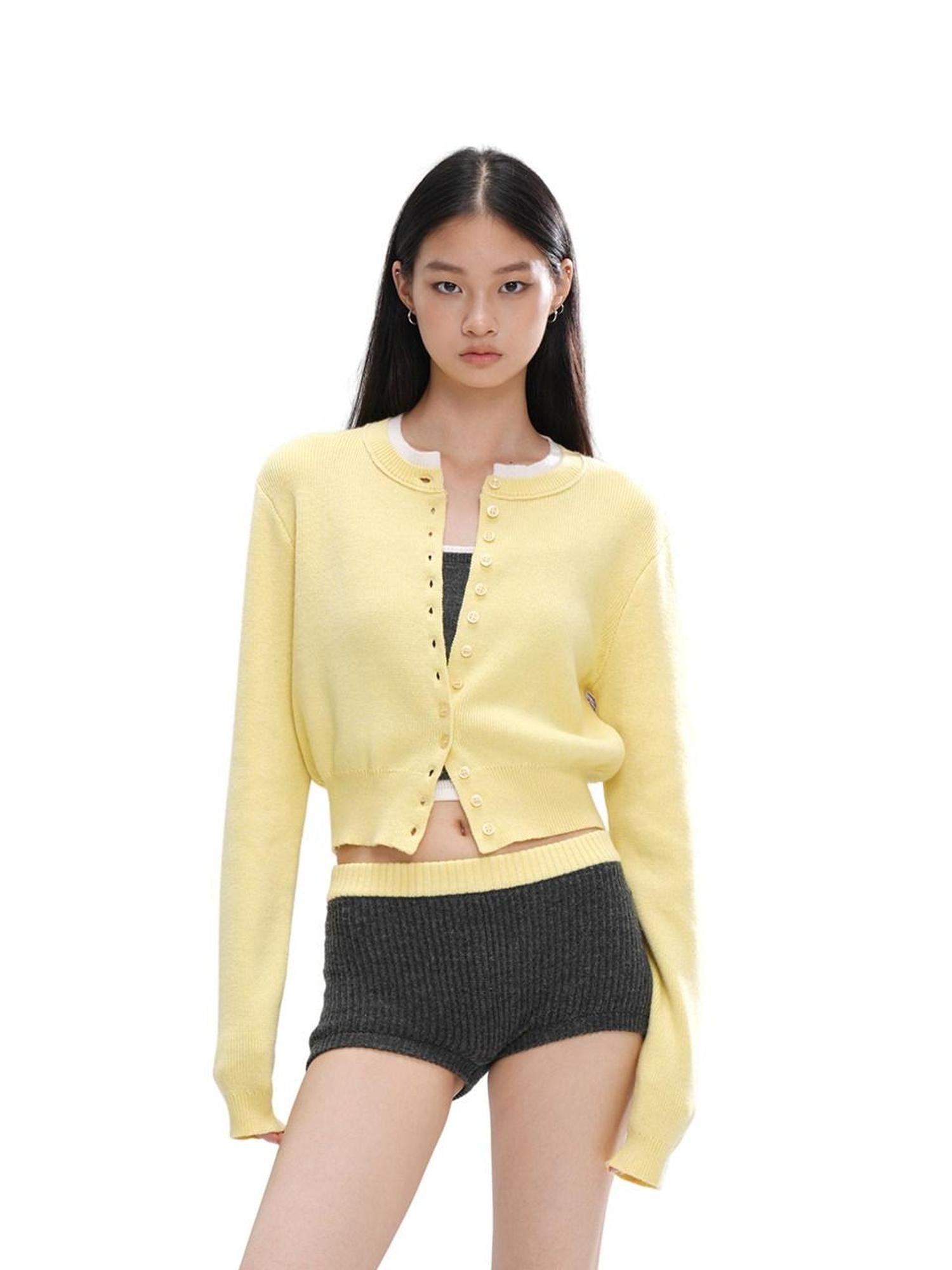 SweetChilling Colorblock Long Sleeve Cardigan Vest Women&