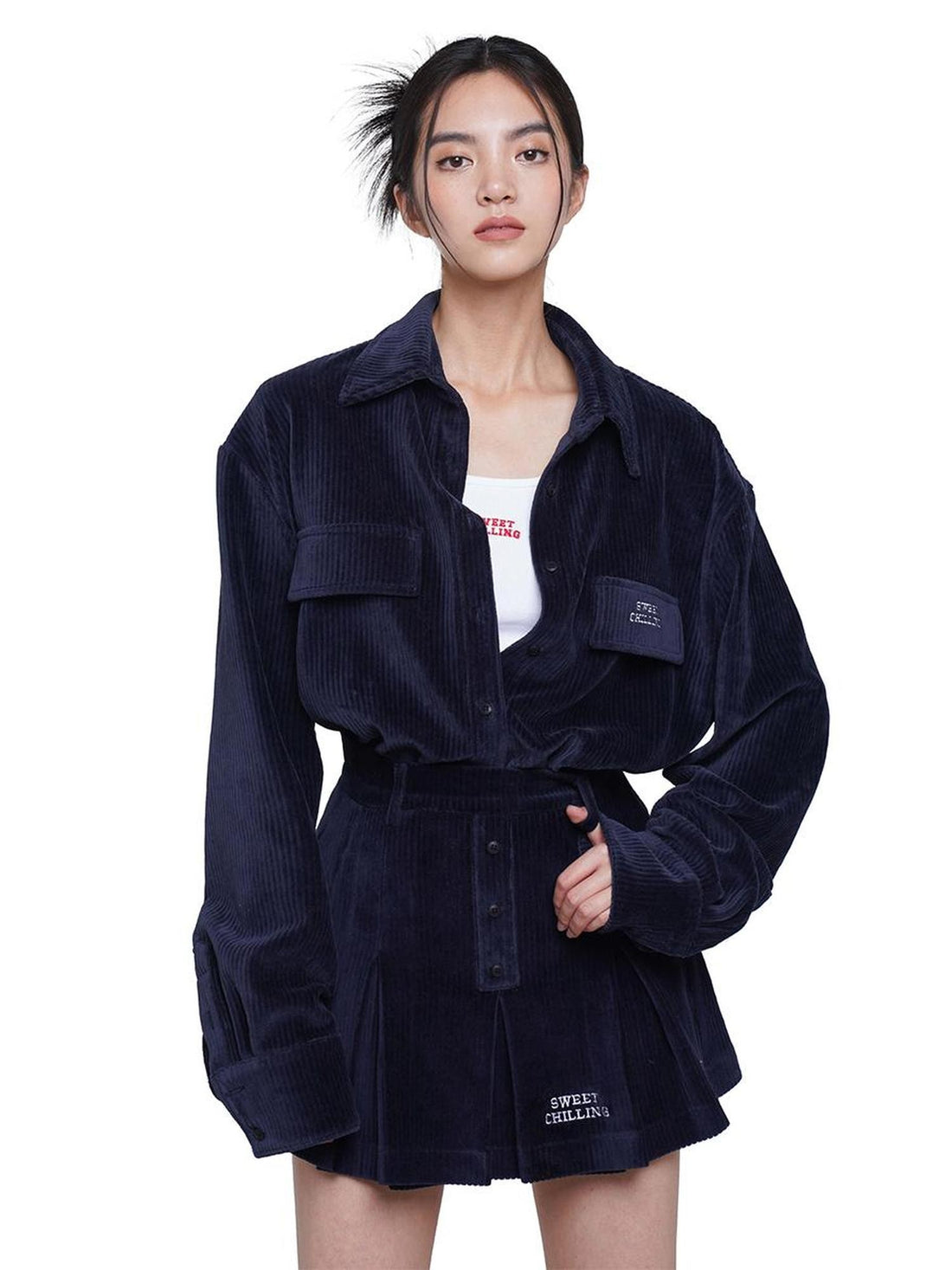 SweetChilling Corduroy Shirt Jacket Women&
