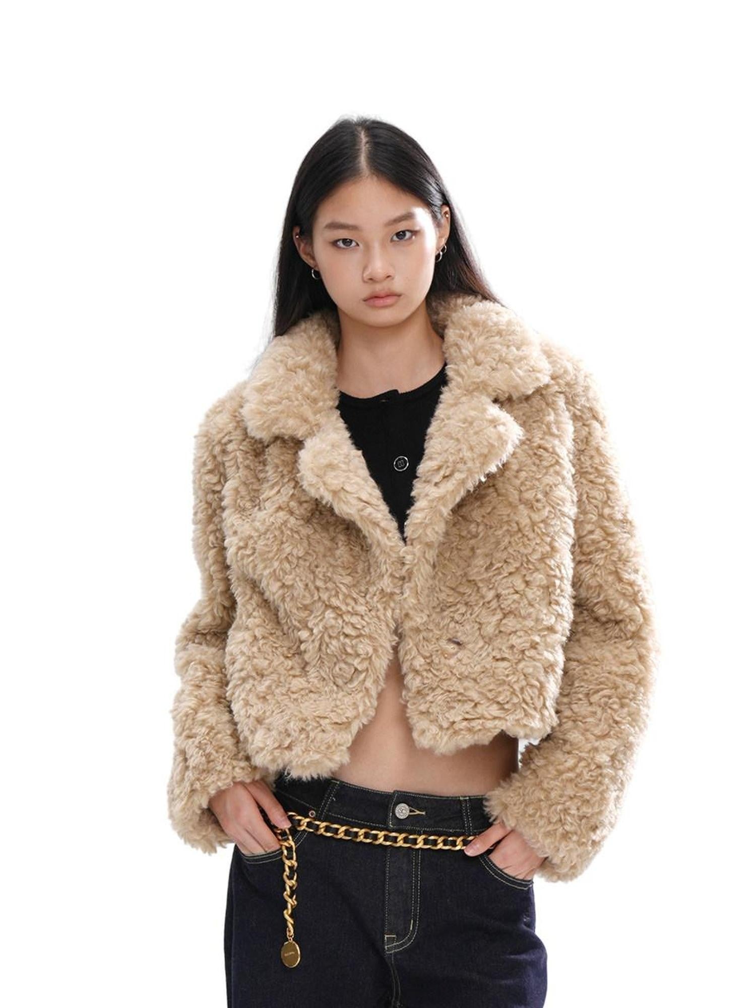 SweetChilling Cropped Button Turn Down Collar Women&