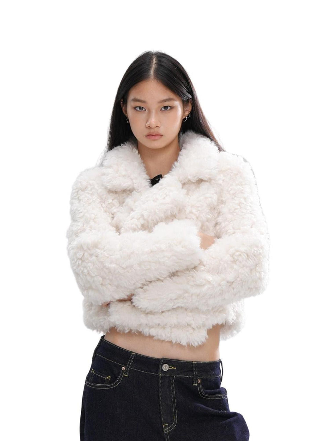SweetChilling Cropped Button Turn Down Collar Women&