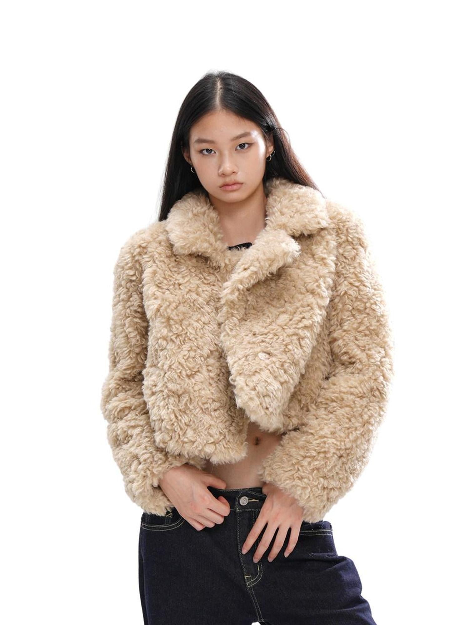 SweetChilling Cropped Button Turn Down Collar Women&
