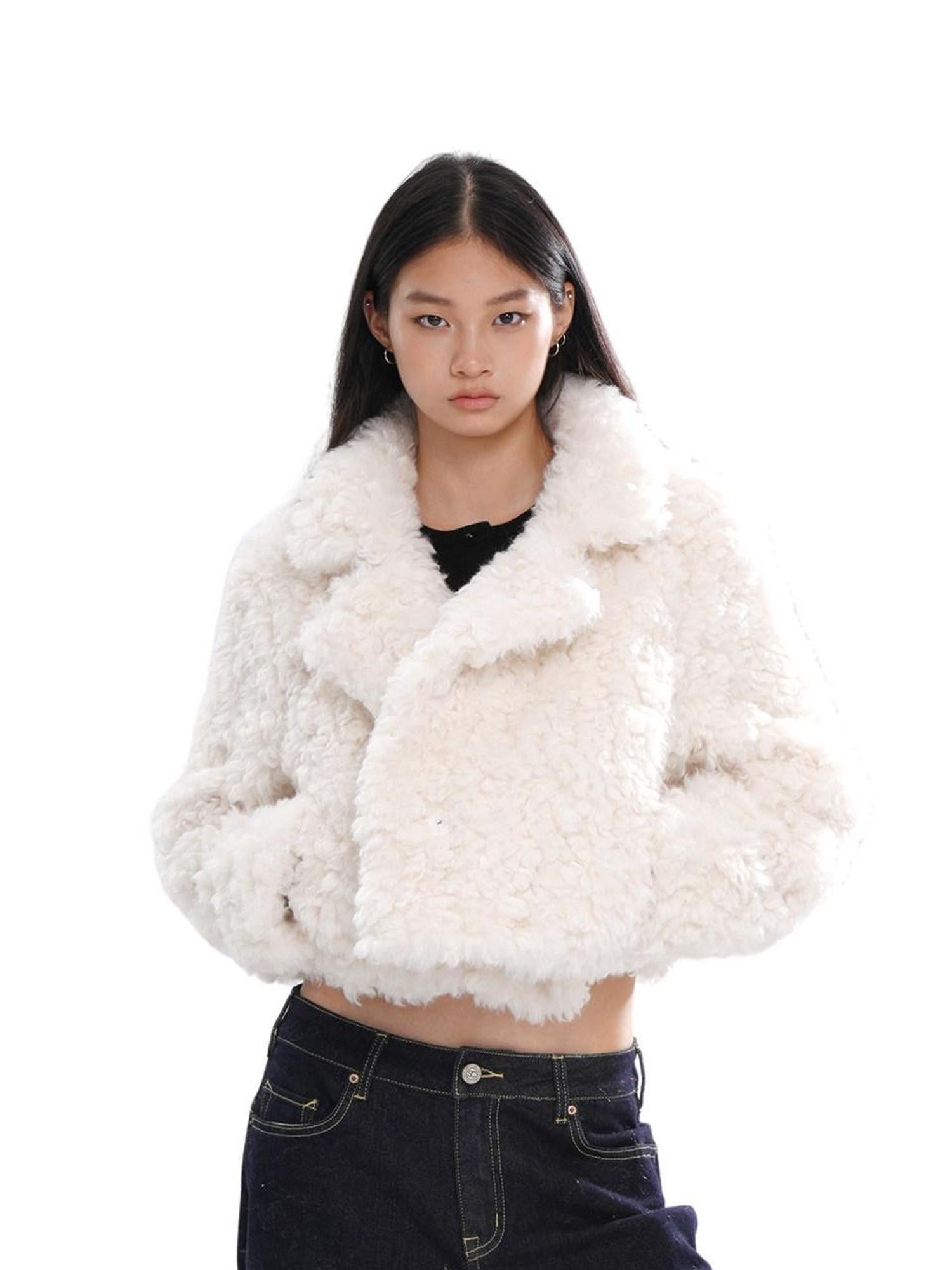 SweetChilling Cropped Button Turn Down Collar Women&