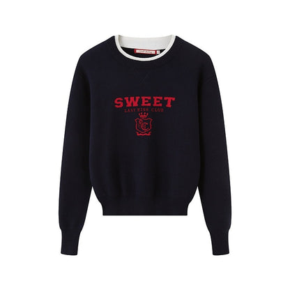 SweetChilling_Cropped_Faux_Two_Piece_Jacquard_Preppy_Crewneck_Women&