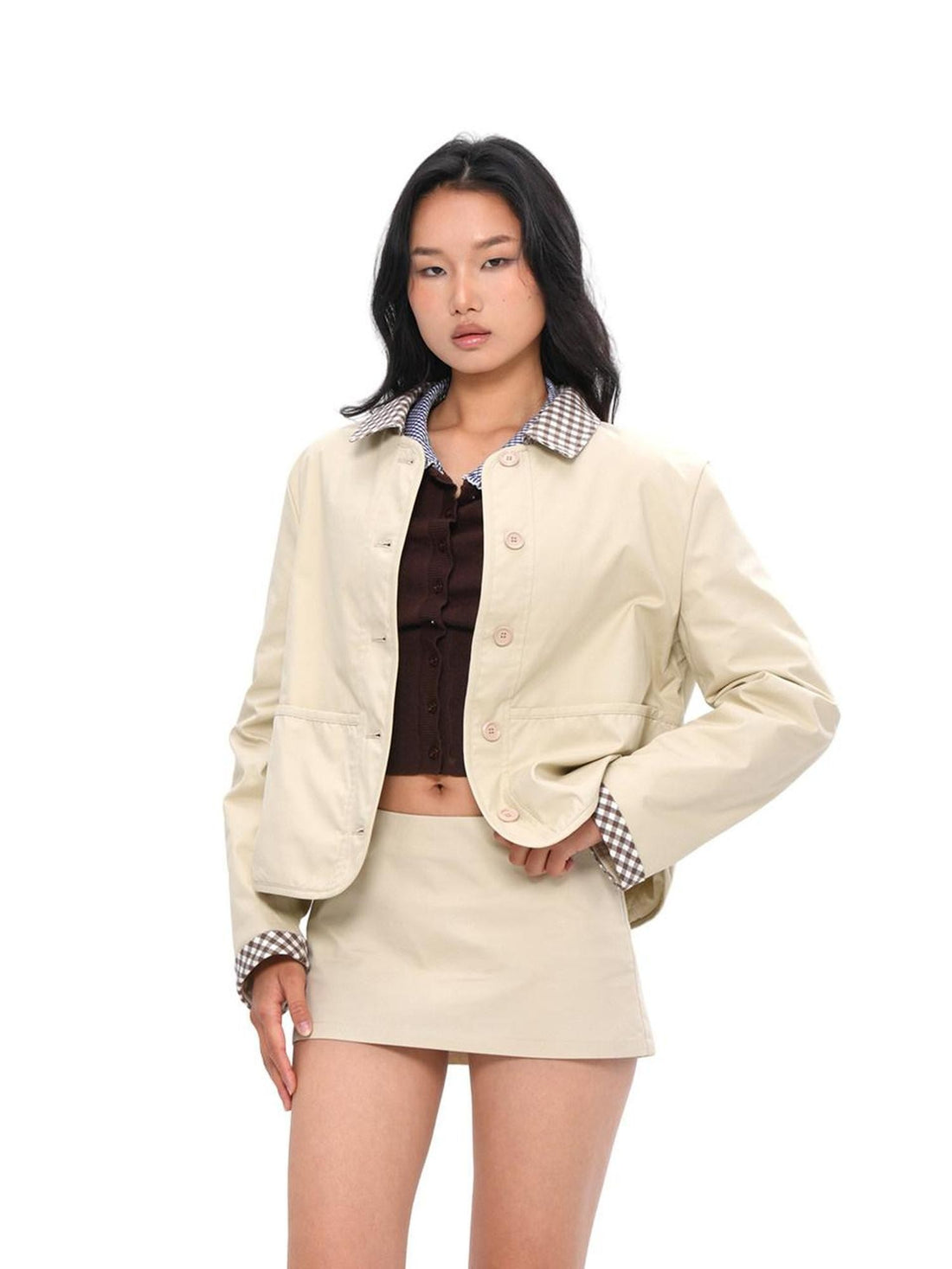 SweetChilling Cropped Patchwork Barn Style Women&