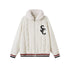 SweetChilling Detachable Faux Lamb Collar Letter Jacquard Women&