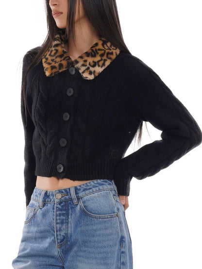 SweetChilling Detachable Fur Collar Short Loose Fit Women&
