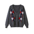SweetChilling_Diamond_Argyle_Jacquard_Deep_V-neck_Oversized_Women&