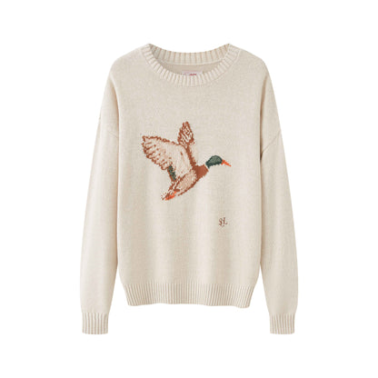 SweetChilling_Duck_Motif_Jacquard_Check_Women&