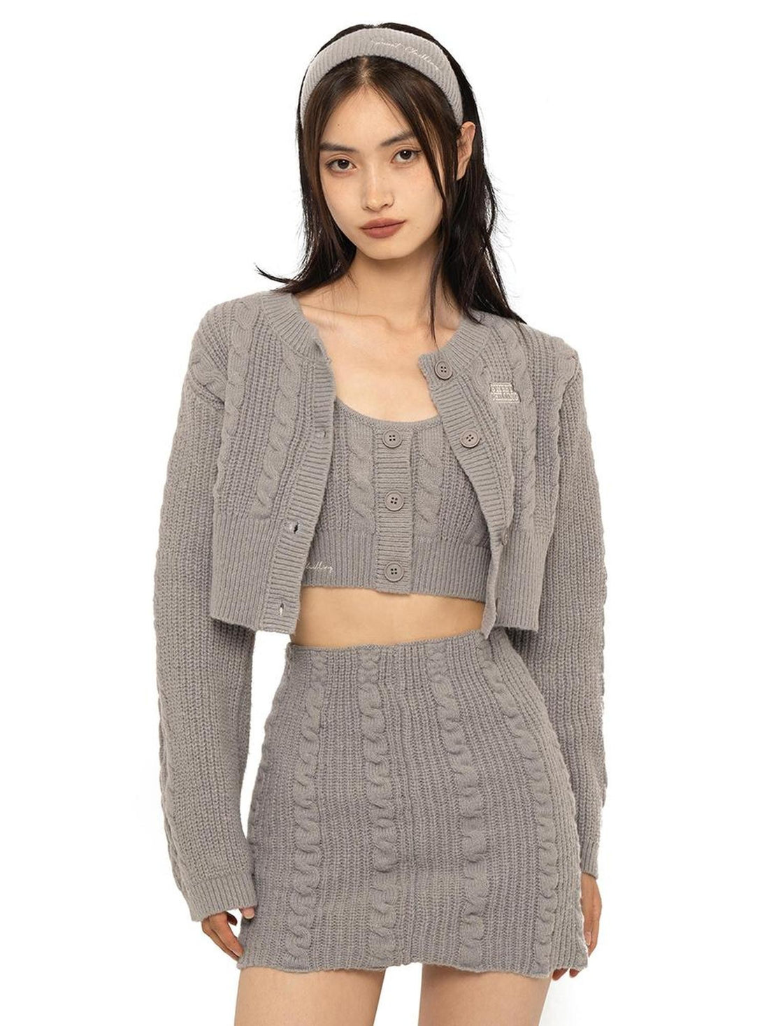 SweetChilling Embroidered Logo Cropped Knit Women&