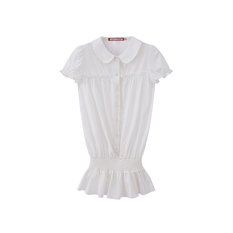 SweetChilling_Embroidered_Low_Waist_Shirt_Style_Loose_Fit_Short_Sleeve_Women&