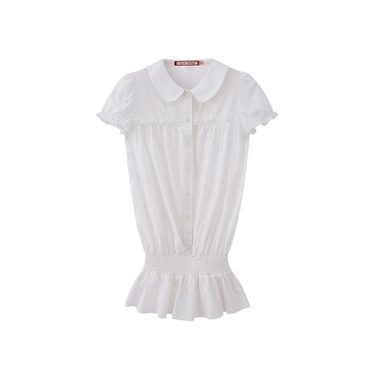 SweetChilling_Embroidered_Low_Waist_Shirt_Style_Loose_Fit_Short_Sleeve_Women&