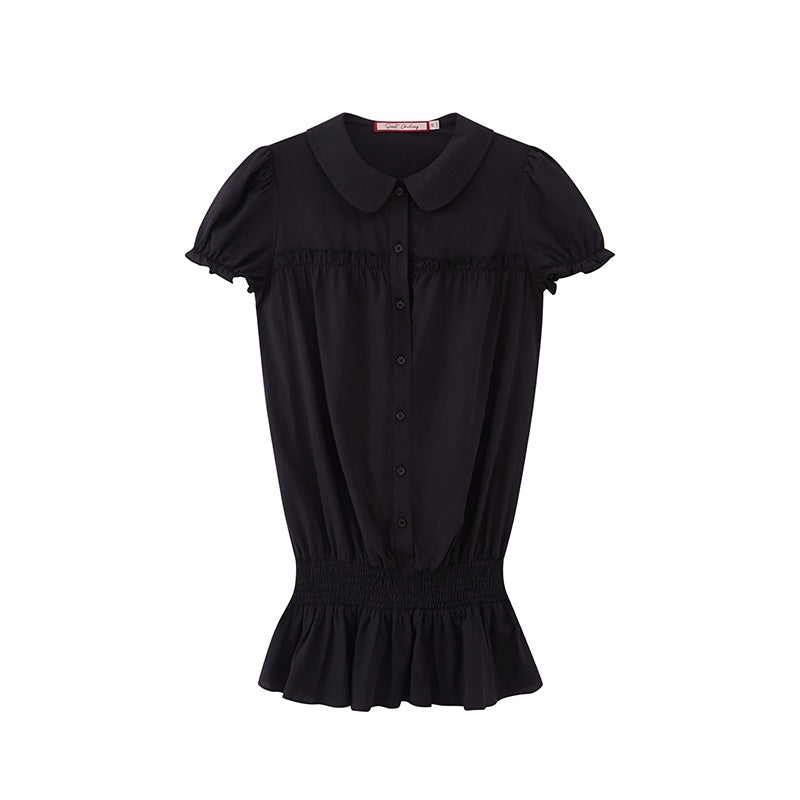 SweetChilling_Embroidered_Low_Waist_Shirt_Style_Loose_Fit_Short_Sleeve_Women&