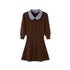 SweetChilling Farm Patchwork Knit Doll Collar Women&