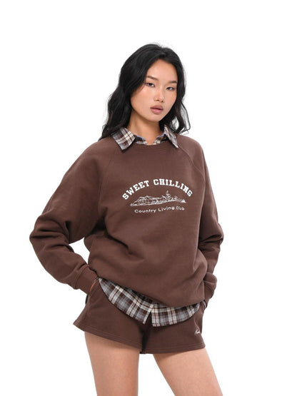 SweetChilling Farmhouse Embroidered Lettering Women&