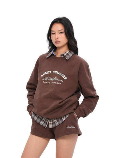 SweetChilling Farmhouse Embroidered Lettering Women&
