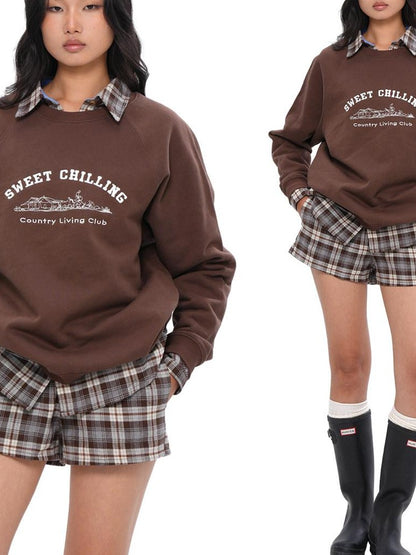 SweetChilling Farmhouse Embroidered Lettering Women&