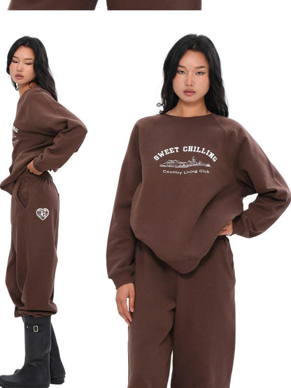 SweetChilling Farmhouse Embroidered Lettering Women&