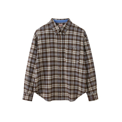 SweetChilling Farmhouse Plaid Collared Women&