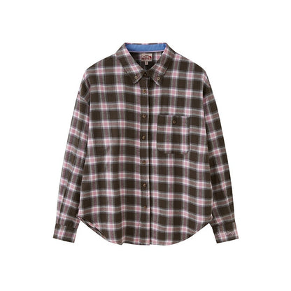 SweetChilling Farmhouse Plaid Collared Women&