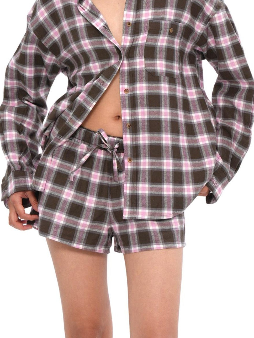 SweetChilling Farmhouse Plaid Collared Women&