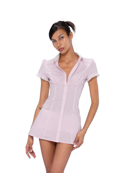 SweetChilling Faux Two Piece High Waist Square Neck Women&