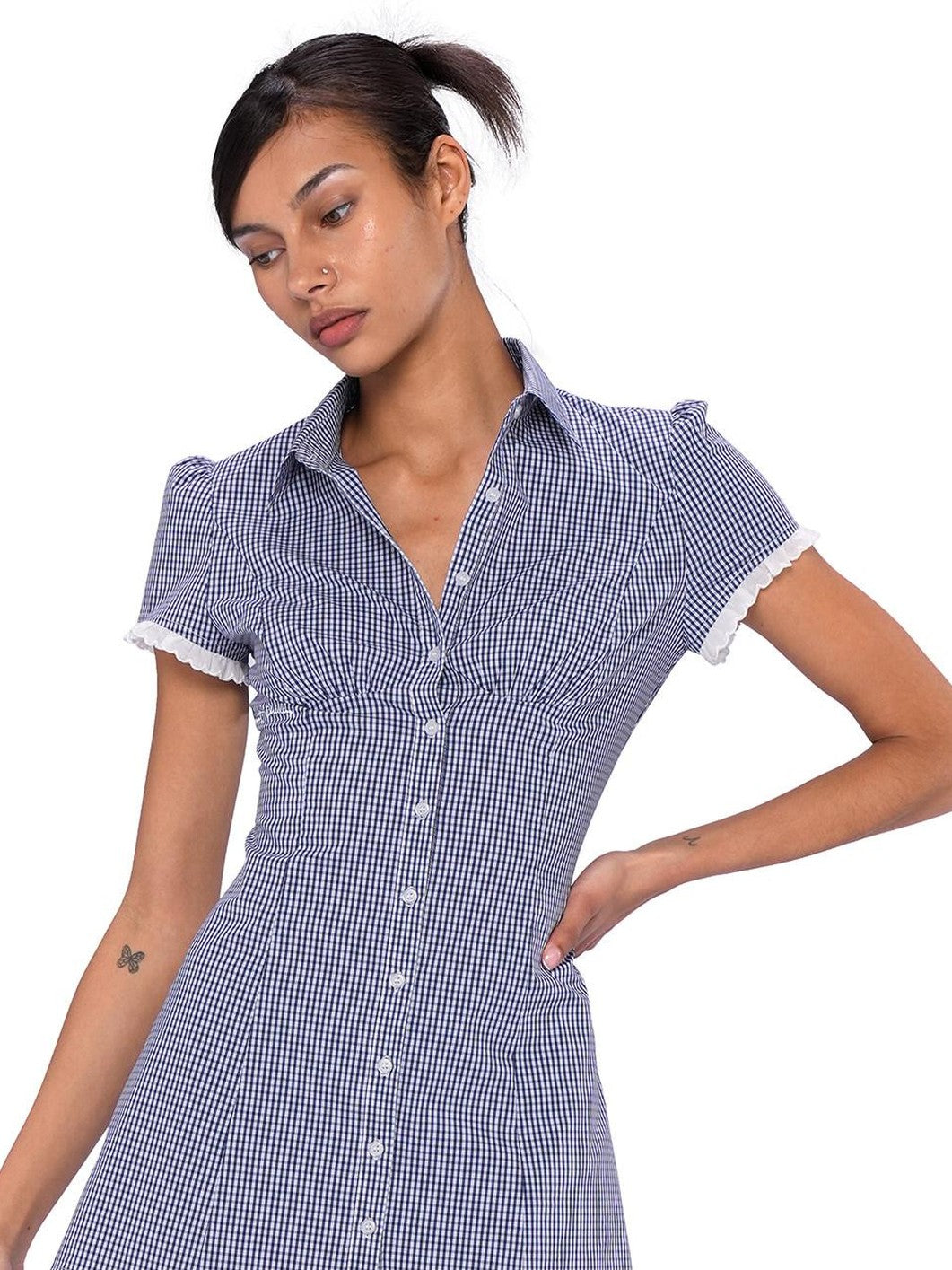 SweetChilling Faux Two Piece High Waist Square Neck Women&