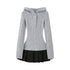 SweetChilling Festive Hooded Knit Panel Waist Cinch Pleated Women&