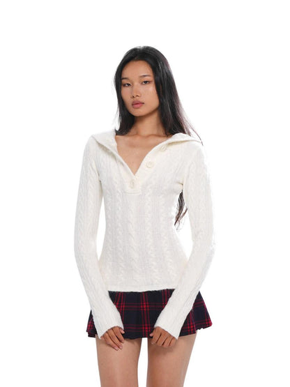 SweetChilling Festive Hooded Knit Panel Waist Cinch Pleated Women&