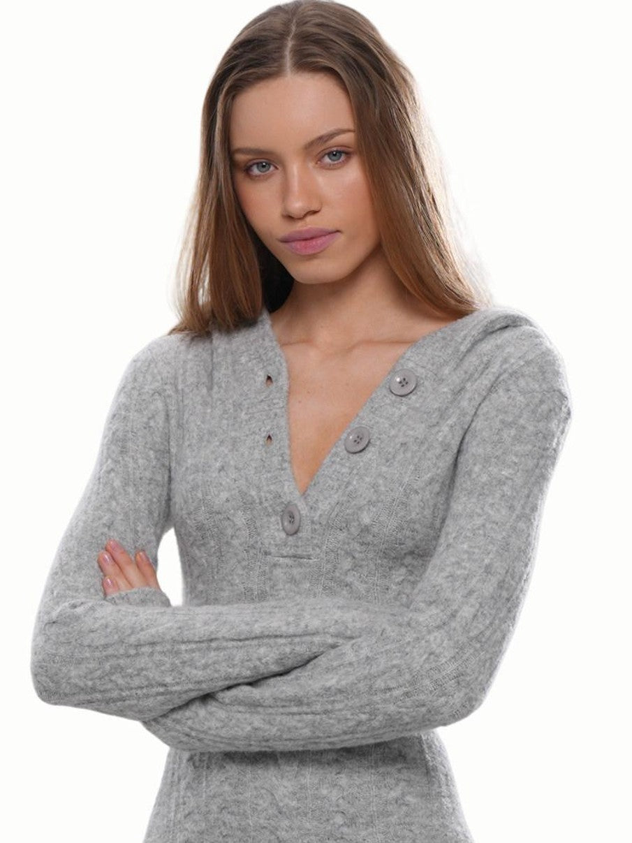 SweetChilling Festive Hooded Knit Panel Waist Cinch Pleated Women&