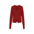 SweetChilling_Flower_Brooch_Knit_Two_Way_Zipper_Slim_Fit_Women&