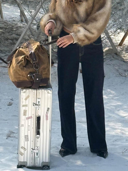 SweetChilling Fluffy Hooded Eco Faux Fur Women&