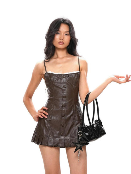 SweetChilling Glossy Star Logo Charm Double Chain Strap Women&