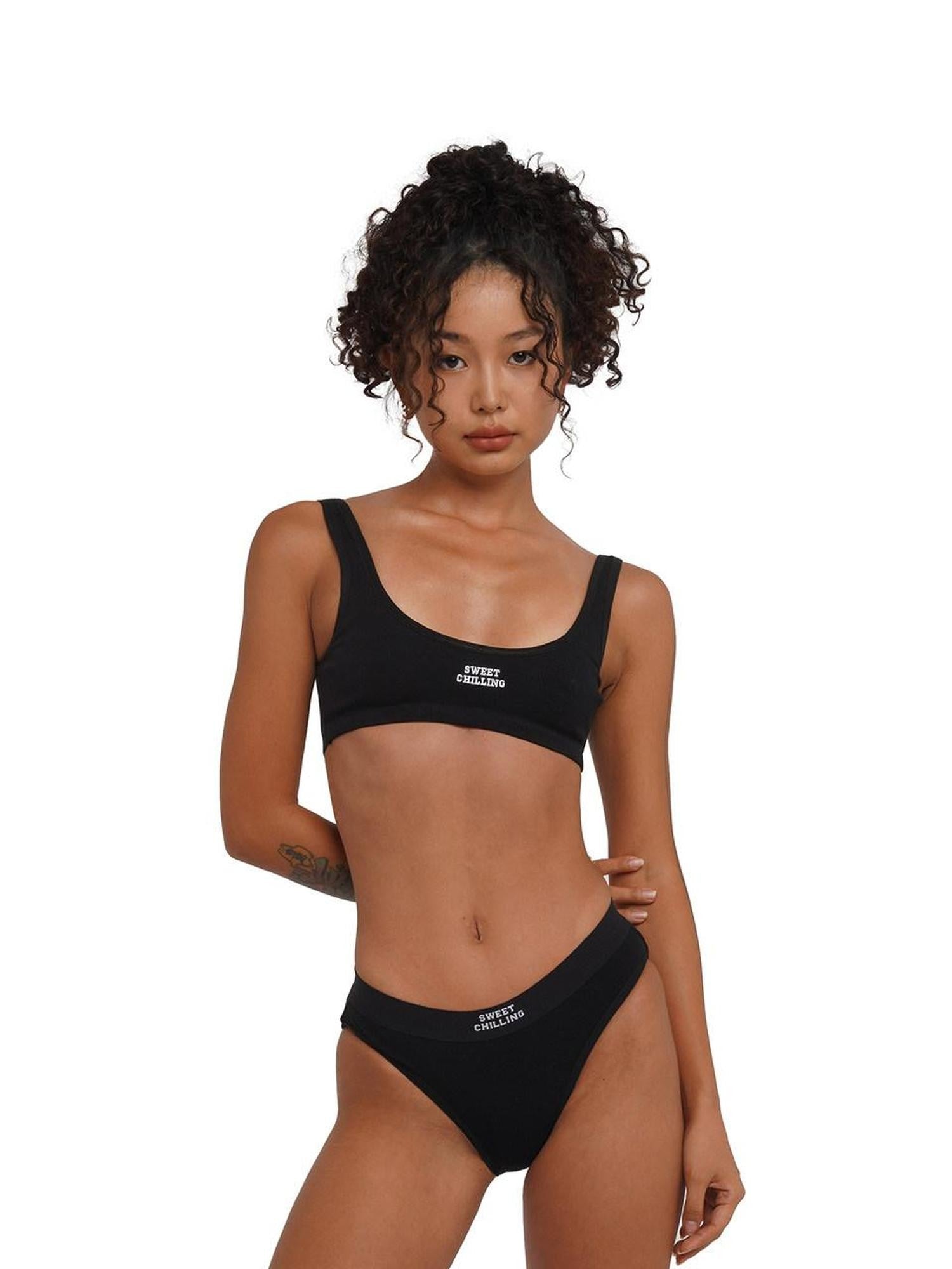 SweetChilling Gray Embroidered Wireless Fitted Women&