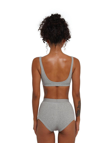 SweetChilling Gray Embroidered Wireless Fitted Women&