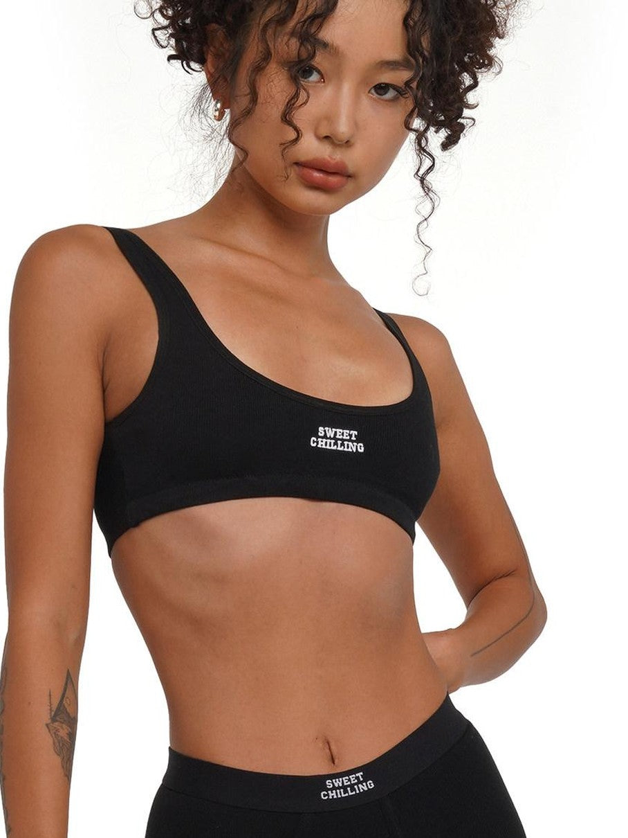 SweetChilling Gray Embroidered Wireless Fitted Women&