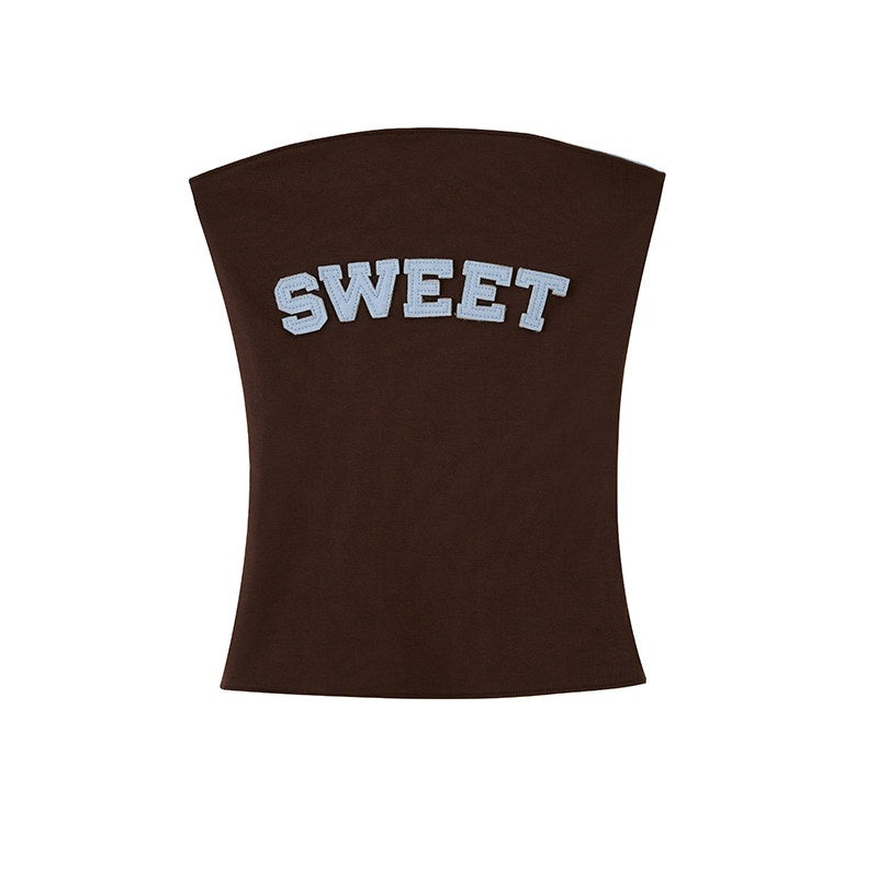 SweetChilling Gray Patch Embroidery Bustier Women&