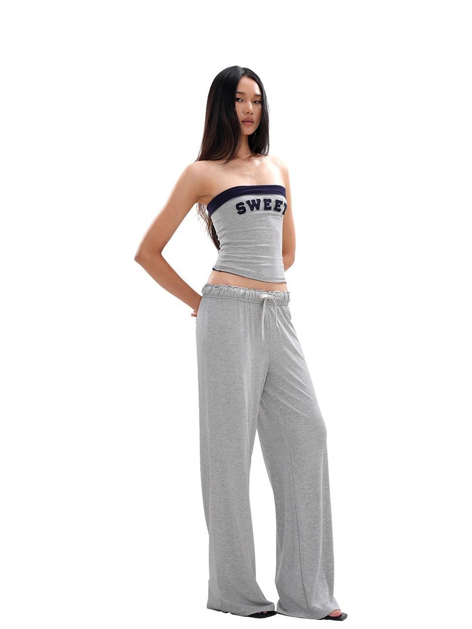 SweetChilling Gray Patch Embroidery Bustier Women&